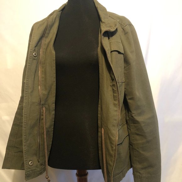 Merona Olive Army Green Military Utility Jacket - Picture 2 of 6